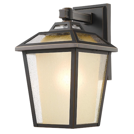 Z-Lite Memphis, 1 Light Outdoor Wall Light, Oil Rubbed Bronze And Clear Seedy Outside W/ Tint Inside 532B-ORB